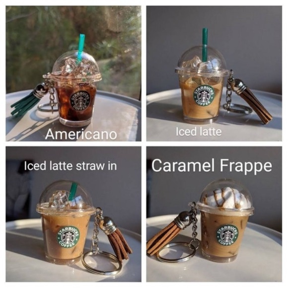 Handmade Starbucks Inspired Tumbler Keychain New - Picture 3 of 14